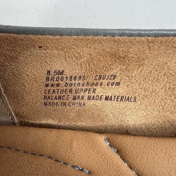 Born Beca Size 8.5 Ballet Flats Gray Leather Comfort Slip On Casual Shoes Dress - Picture 10 of 13